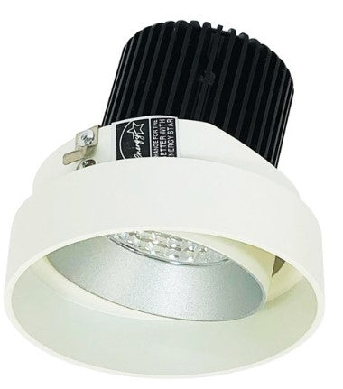 Nora Lighting NIO-4RTLA27QHZMPW 4 Inch Iolite LED Round Trimless Adjustable, 10-Degree Optic, 850lm / 12W, 2700K, Haze Adjustable / Matte Powder White Reflector