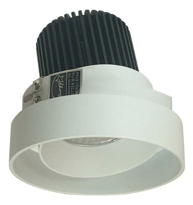 Nora Lighting NIO-4RTLA27QWW 4 Inch Iolite LED Round Trimless Adjustable, 10-Degree Optic, 850lm / 12W, 2700K, White Adjustable / White Reflector