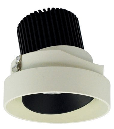 Nora Lighting NIO-4RTLA30QBW 4 Inch Iolite LED Round Trimless Adjustable, 10-Degree Optic, 850lm / 12W, 3000K, Black Adjustable / White Reflector