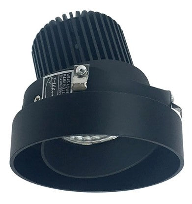 Nora Lighting NIO-4RTLA35QBB 4 Inch Iolite LED Round Trimless Adjustable, 10-Degree Optic, 850lm / 12W, 3500K, Black Adjustable / Black Reflector