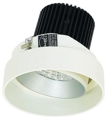 Nora Lighting NIO-4RTLA35QHZMPW 4 Inch Iolite LED Round Trimless Adjustable, 10-Degree Optic, 850lm / 12W, 3500K, Haze Adjustable / Matte Powder White Reflector
