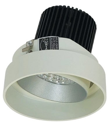 Nora Lighting NIO-4RTLA40QHW 4 Inch Iolite LED Round Trimless Adjustable, 10-Degree Optic, 850lm / 12W, 4000K, Haze Adjustable / White Reflector