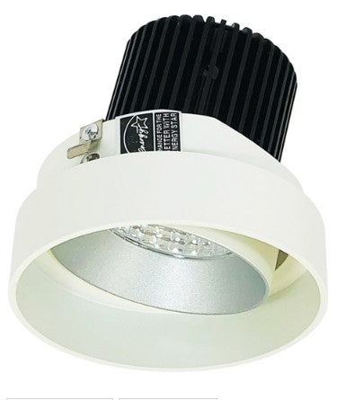 Nora Lighting NIO-4RTLA40QHZMPW 4 Inch Iolite LED Round Trimless Adjustable, 10-Degree Optic, 850lm / 12W, 4000K, Haze Adjustable / Matte Powder White Reflector