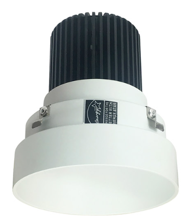 Nora Lighting NIO-4RTLNDC27QWW 4 Inches Iolite LED Round Trimless Downlight, 10-Degree Optic, 850lm / 12W, 2700K, White Finish