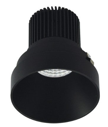 Nora Lighting NIO-4RTLNDC30QBB 4 Inch Iolite LED Round Trimless Downlight, 10-Degree Optic, 850lm / 12W, 3000K, Black Finish