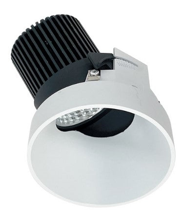 Nora Lighting NIO-4RTSLA27QMPW 4 Inch Iolite LED Round Trimless Adjustable Slot, 10-Degree Optic, 850lm / 12W, 2700K, Matte Powder White