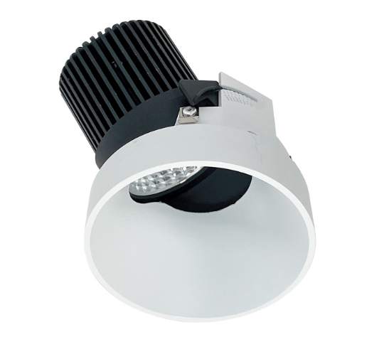 Nora Lighting NIO-4RTSLA30QMPW 4 Inches Iolite LED Round Trimless Adjustable Slot, 10-Degree Optic, 850lm / 12W, 3000K, Matte Powder White