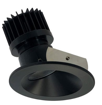 Nora Lighting NIO-4RW27XBB/HL 4 Inch Iolite LED Round Wall Wash, 1500lm/2000lm (varies by housing), 2700K, Black Reflector / Black Flange