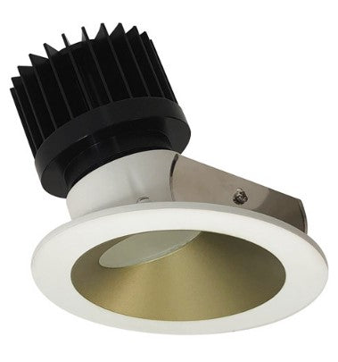 Nora Lighting NIO-4RW27XCHMPW/HL 4 Inch Iolite LED Round Wall Wash, 1500lm/2000lm (varies by housing), 2700K, Champagne Haze Reflector / Matte Powder White Flange