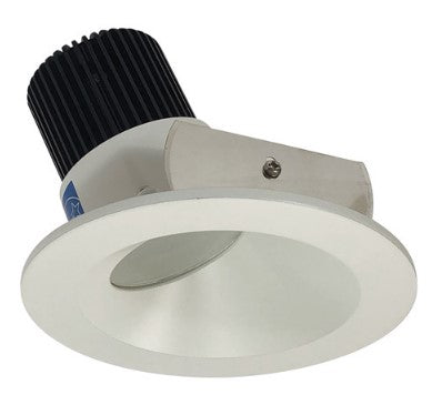 Nora Lighting NIO-4RW27XMPW/10 4 Inch Iolite LED Round Wall Wash, 1000lm / 14W, 2700K, Matte Powder White Reflector / Matte Powder White Flange