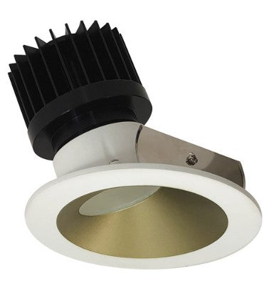 Nora Lighting NIO-4RW30XCHMPW/HL 4 Inch Iolite LED Round Wall Wash, 1500lm/2000lm (varies by housing), 3000K, Champagne Haze Reflector / Matte Powder White Flange