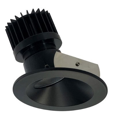 Nora Lighting NIO-4RW35XBB/HL 4 Inch Iolite LED Round Wall Wash, 1500lm/2000lm (varies by housing), 3500K, Black Reflector / Black Flange
