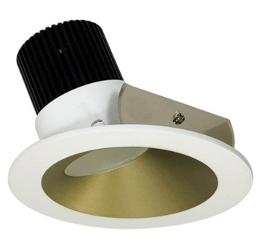 Nora Lighting NIO-4RW35XCHMPW/10 4 Inch Iolite LED Round Wall Wash, 1000lm / 14W, 3500K, Champagne Haze Reflector / Matte Powder White Flange