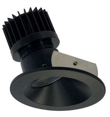 Nora Lighting NIO-4RW40XBB/HL 4 Inch Iolite LED Round Wall Wash, 1500lm/2000lm (varies by housing), 4000K, Black Reflector / Black Flange