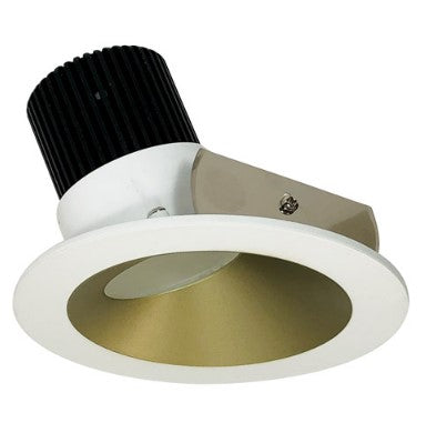 Nora Lighting NIO-4RW40XCHMPW/10 4 Inch Iolite LED Round Wall Wash, 1000lm / 14W, 4000K, Champagne Haze Reflector / Matte Powder White Flange