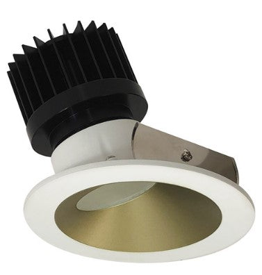 Nora Lighting NIO-4RW40XCHMPW/HL 4 Inch Iolite LED Round Wall Wash, 1500lm/2000lm (varies by housing), 4000K, Champagne Haze Reflector / Matte Powder White Flange