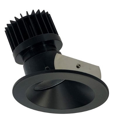 Nora Lighting NIO-4RW50XBB/HL 4 Inch Iolite LED Round Wall Wash, 1500lm/2000lm (varies by housing), 5000K, Black Reflector / Black Flange