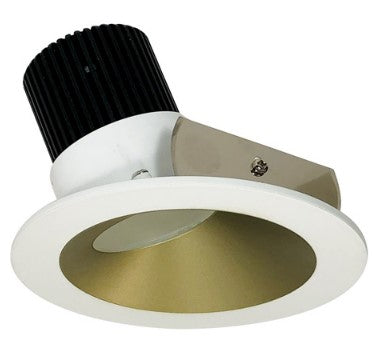 Nora Lighting NIO-4RW50XCHMPW/10 4 Inch Iolite LED Round Wall Wash, 1000lm / 14W, 5000K, Champagne Haze Reflector / Matte Powder White Flange