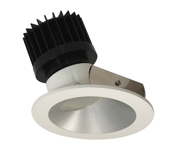 Nora Lighting NIO-4RW50XMPW/HL 4" Iolite LED Round Wall Wash, 1500lm/2000lm (varies by housing), 5000K, Matte Powder White Reflector / Matte Powder White Flange