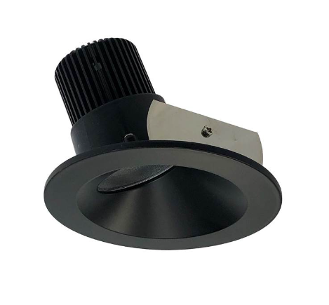 Nora Lighting NIO-4RWCDXBB 4" Iolite LED Round Wall Wash, 800lm / 14W, Comfort Dim, Black Reflector / Black Flange