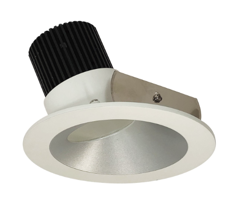 Nora Lighting NIO-4RWCDXHZMPW 4" Iolite LED Round Wall Wash, 800lm / 14W, Comfort Dim, Haze Reflector / Matte Powder White Flange