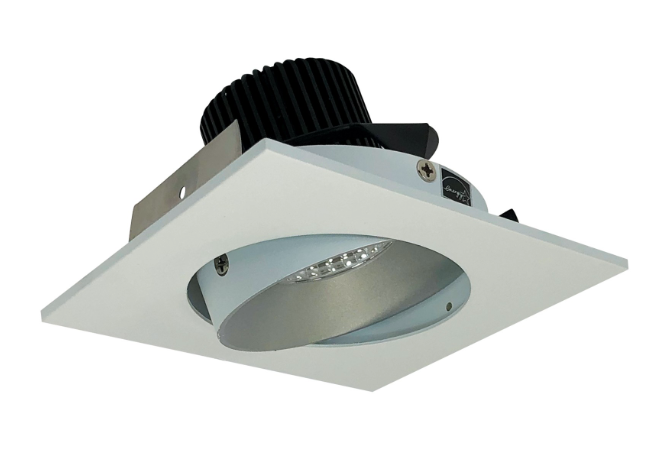 Nora Lighting NIO-4SC27QHZMPW 4" Iolite LED Square Adjustable Cone Reflector, 10-Degree Optic, 850lm / 12W, 2700K, Haze Reflector / Matte Powder White Flange