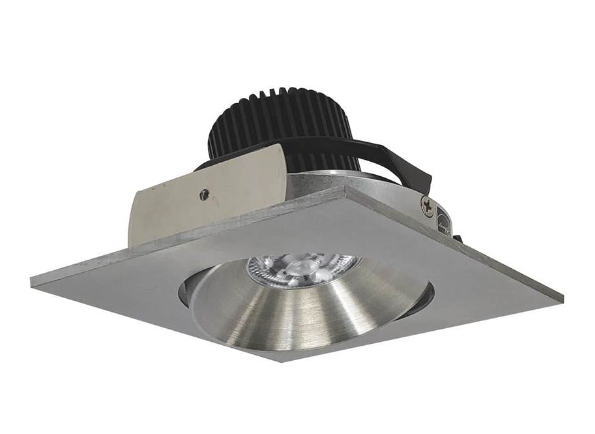 Nora Lighting NIO-4SC27QNN 4" Iolite LED Square Adjustable Cone Reflector, 10-Degree Optic, 850lm / 12W, 2700K, Natural Metal Reflector / Natural Metal Flange