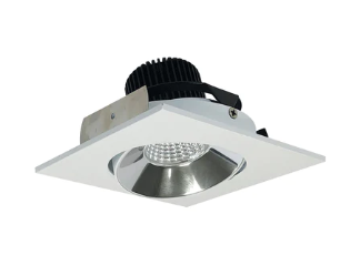 Nora Lighting NIO-4SC27XCMPW/10 4" Iolite LED Square Adjustable Cone Reflector, 1000lm / 14W, 2700K, Specular Clear Reflector / Matte Powder White Flange
