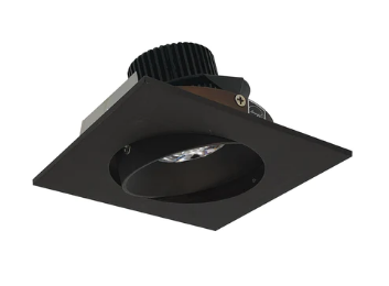 Nora Lighting NIO-4SC30QBZ 4 Inch Iolite LED Square Adjustable Cone Reflector, 10 Degree Optic, 850Lm 12W, Color Temperature 3000K, Bronze Reflector / Bronze Flange Finish