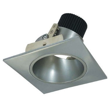Nora Lighting NIO-4SD35QNN 4 Inch Iolite LED Square Adjustable Reflector with Round Aperture, 10-Degree Optic, 850lm / 12W, 3500K, Natural Metal Reflector / Natural Metal Flange