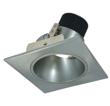 Nora Lighting NIO-4SD40QNN 4 Inch Iolite LED Square Adjustable Reflector with Round Aperture, 10-Degree Optic, 850lm / 12W, 4000K, Natural Metal Reflector / Natural Metal Flange