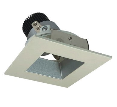 Nora Lighting NIO-4SDSQ27QHW 4 Inch Iolite LED Square Adjustable Reflector with Square Aperture, 10-Degree Optic, 850lm / 12W, 2700K, Haze Reflector / Matte Powder White Flange