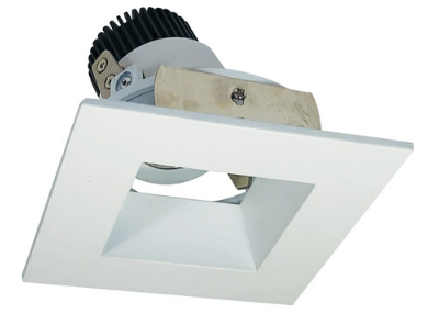 Nora Lighting NIO-4SDSQ30QMPW 4 Inch Iolite LED Square Adjustable Reflector with Square Aperture, 10 Degree Optic, 850Lm, 12W Color Temperature 3000K, Matte Powder White Reflector / Flange Finish