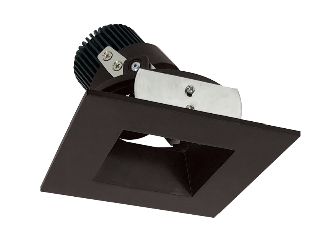 Nora Lighting NIO-4SDSQ35QBZ 4" Iolite LED Square Adjustable Reflector with Square Aperture, 10-Degree Optic, 850lm / 12W, 3500K, Bronze Reflector / Bronze Flange