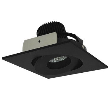 Nora Lighting NIO-4SG27QBB 4 Inch Iolite LED Square Adjustable Gimbal, 10-Degree Optic, 850lm / 12W, 2700K, Black Finish