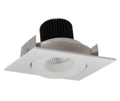 Nora Lighting NIO-4SG27QWW 4 Inch Iolite LED Square Adjustable Gimbal, 10-Degree Optic, 850lm / 12W, 2700K, White Finish