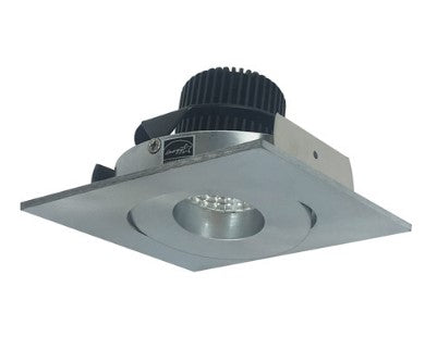 Nora Lighting NIO-4SG30QNN 4 Inch Iolite LED Square Adjustable Gimbal, 10-Degree Optic, 850lm / 12W, 3000K, Natural Metal Finish