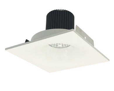 Nora Lighting NIO-4SNB30QWW 4 Inch Iolite LED Square Bullnose, 10-Degree Optic, 850lm / 12W, Color Temperature 3000K, White Finish