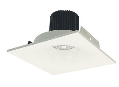 Nora Lighting NIO-4SNB35QWW 4 Inch Iolite LED Square Bullnose, 10-Degree Optic, 850lm / 12W, Color Temperature 3500K, White Finish