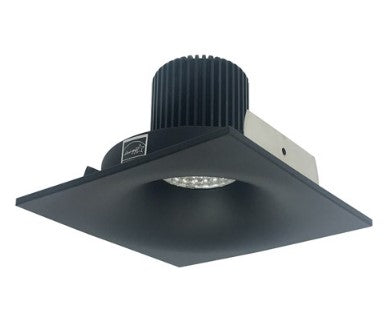 Nora Lighting NIO-4SNB40QBB 4 Inch Iolite LED Square Bullnose, 10-Degree Optic, 850lm / 12W, 4000K, Black Finish