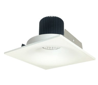 Nora Lighting NIO-4SNB40QMPW 4 Inch Iolite LED Square Bullnose, 10-Degree Optic, 850lm / 12W, 4000K, Matte Powder White Finish