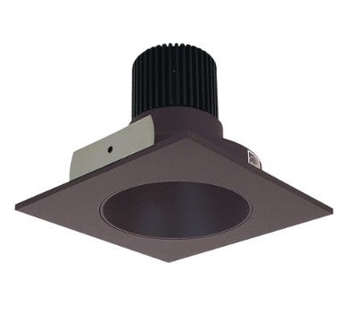 Nora Lighting NIO-4SNDC30QBZ 4 Inch Iolite LED Square Reflector with Round Aperture, 10-Degree Optic, 850lm / 12W, 3000K, Bronze Reflector / Bronze Flange