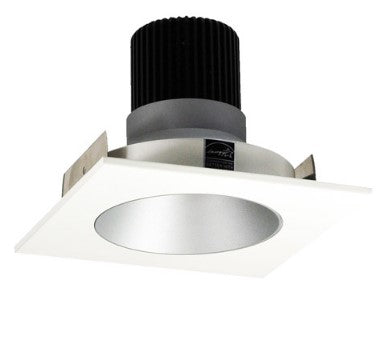 Nora Lighting NIO-4SNDC30XHZMPW/10 4 Inch Iolite LED Square Reflector with Round Aperture, 1000lm / 14W, 3000K, Haze Reflector / Matte Powder White Flange