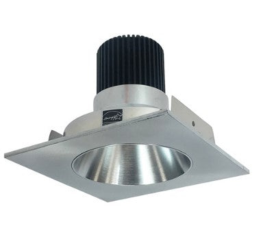 Nora Lighting NIO-4SNDC35QNN 4 Inch Iolite LED Square Reflector with Round Aperture, 10-Degree Optic, 850lm / 12W, 3500K, Natural Metal Reflector / Natural Metal Flange