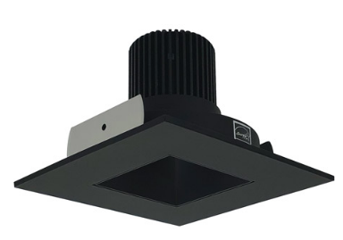 Nora Lighting NIO-4SNDSQ30QBB 4 Inch Iolite LED Square Reflector with Square Aperture, 10-Degree Optic, 850lm / 12W, Color Temperature 3000K, Black Reflector / Black Flange Finish