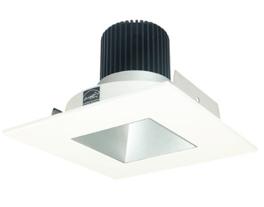 Nora Lighting NIO-4SNDSQ30XHZMPW/10 4 Inch Iolite LED Square Reflector with Square Aperture, 1000lm / 14W, Color Temperature 3000K, Haze Reflector / Matte Powder White Flange Finish