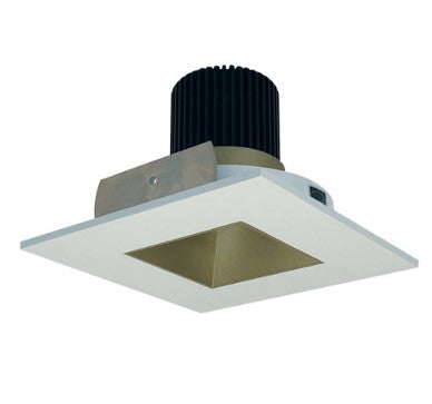Nora Lighting NIO-4SNDSQ40QCHMPW 4 Inch Iolite LED Square Reflector with Square Aperture, 10-Degree Optic, 850lm / 12W, 4000K, Champagne Haze Reflector / Matte Powder White Flange