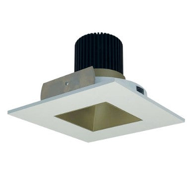 Nora Lighting NIO-4SNDSQ40XCHMPW/10 4 Inch Iolite LED Square Reflector with Square Aperture, 1000lm / 14W, 4000K, Champagne Haze Reflector / Matte Powder White Flange