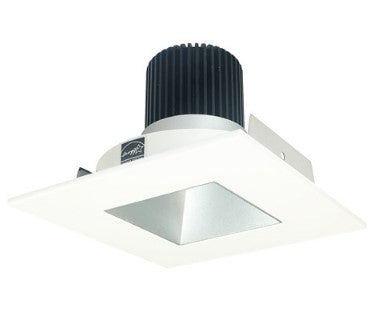 Nora Lighting NIO-4SNDSQ40XHZMPW/10 4 Inch Iolite LED Square Reflector with Square Aperture, 1000lm / 14W, 4000K, Haze Reflector / Matte Powder White Flange