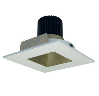 Nora Lighting NIO-4SNDSQ50XCHMPW/10 4 Inch Iolite LED Square Reflector with Square Aperture, 1000lm / 14W, 5000K, Champagne Haze Reflector / Matte Powder White Flange